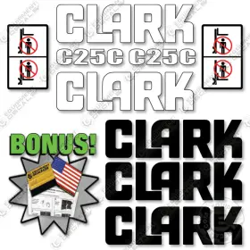 Aftermarket C25c Fits Clark Decal Kit Forklift - 7 Year Outdoor 3m Vinyl