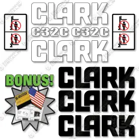 Aftermarket C32c Fits Clark Decal Kit Forklift - 7 Year Outdoor 3m Vinyl