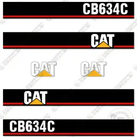 Aftermarket Cb-634-c Fits Caterpillar Cb634c Decal Kit Vibratory Roller - 7 Year Outdoor 3m Vinyl