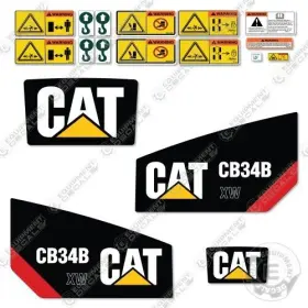 Aftermarket Cb34b Fits Caterpillar Xw Decal Kit Utility Roller - 7 Year Outdoor 3m Vinyl