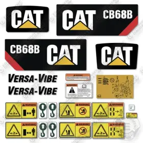 Aftermarket Cb68b Fits Caterpillar Decal Kit Roller - 7 Year Outdoor 3m Vinyl