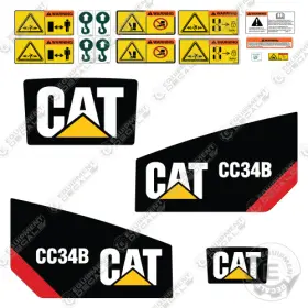 Aftermarket Cc34b Fits Caterpillar Decal Kit Utility Roller - 7 Year Outdoor 3m Vinyl