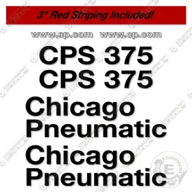 Aftermarket Cps375 Fits Chicago Pneumatic Cps 375 Decal Kit Compressor - 7 Year Outdoor 3m Vinyl