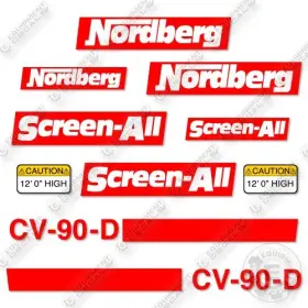 Aftermarket Cv-90-d Fits Nordberg Decal Kit Screener - 7 Year Outdoor 3m Vinyl