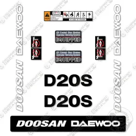 Aftermarket D20s-3 Fits Doosan Daewoo Decal Kit Forklift - 7 Year Outdoor 3m Vinyl