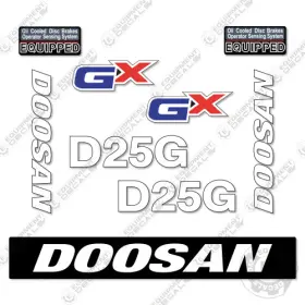 Aftermarket D25g Fits Doosan Gx Decal Kit Forklift - 7 Year Outdoor 3m Vinyl Aftermarket D25g Fits Doosan Gx Decal Kit Forklift - 7 Year Outdoor 3m Vinyl