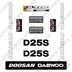 Aftermarket D25s-3 Fits Doosan Daewoo Decal Kit Forklift - 7 Year Outdoor 3m Vinyl