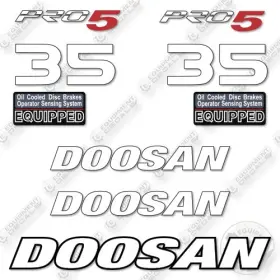 Aftermarket D35c-5 Doosan Decal Kit Forklift- - Not Genuine Oem