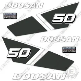 Aftermarket D50c-9 Fits Doosan Decal Kit Forklift - 7 Year Outdoor 3m Vinyl