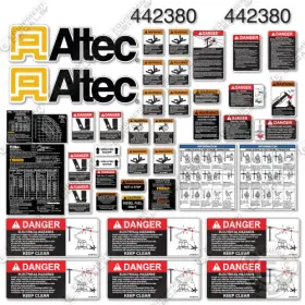 Aftermarket Db37 Fits Altec Decal Kit Bucket Truck - Warning Stickers 7 Year 3m Vinyl