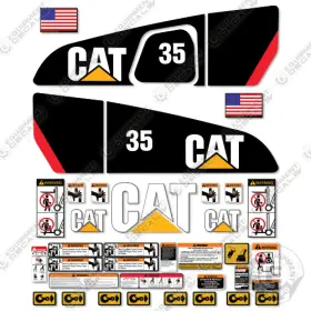Aftermarket Dp35n Fits Caterpillar Decal Kit Forklift - 7 Year Outdoor 3m Vinyl