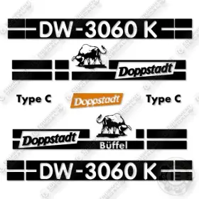 Aftermarket Dw-3060k Fits Doppstadt Decal Kit Shredder - 7 Year Outdoor 3m Vinyl