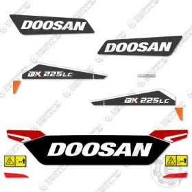 Aftermarket Dx225lc-7m Fits Doosan Decal Kit Excavator - 7 Year 3m Vinyl