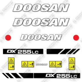 Aftermarket Dx255lc-1 Fits Doosan Decal Kit Excavator - 7 Year Outdoor 3m Vinyl