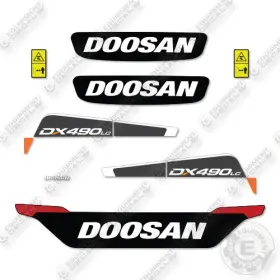 Aftermarket Dx490lc-5 Doosan Decal Kit Crawler Excavator - Aftermarket Dx490lc-5 Doosan Decal Kit Crawler Excavator -