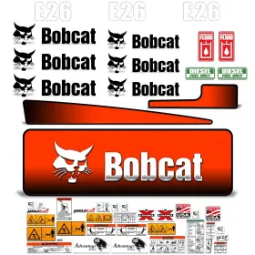 Aftermarket E26 Complete Decal Kit Fits Bobcat E26 Stage Mini Excavator Parts Safety Stickers 7yr Vinyl