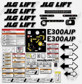 Aftermarket E300ajp Fits Jlg Narrow Decal Kit Electric Boom Lift - 3m Vinyl Free Shipping