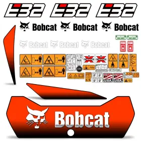 Aftermarket E32 Complete Complete Decal Kit For Bobcat E32 Mini Excavator New Style 7yr Vinyl Stickers