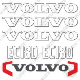 Aftermarket Ec18d Fits Volvo Decal Kit Mini Excavator - 7 Year Outdoor 3m Vinyl Aftermarket Ec18d Fits Volvo Decal Kit Mini Excavator - 7 Year Outdoor 3m Vinyl