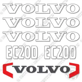 Aftermarket Ec20d Fits Volvo Decal Kit Mini Excavator - 7 Year Outdoor 3m Vinyl Aftermarket Ec20d Fits Volvo Decal Kit Mini Excavator - 7 Year Outdoor 3m Vinyl