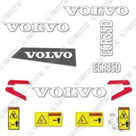 Aftermarket Ecr35d Fits Volvo Decal Kit Mini Excavator - 7 Year Outdoor 3m Vinyl