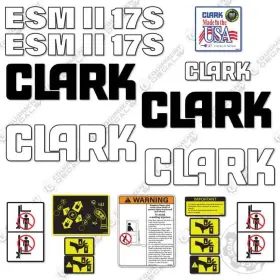 Aftermarket Esmii-17s Fits Clark Decal Kit Forklift - 7 Year Outdoor 3m Vinyl