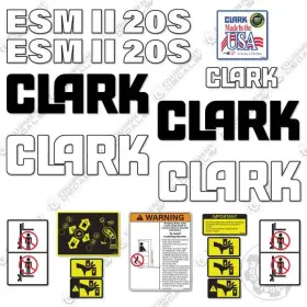 Aftermarket Esmii-20s Fits Clark Decal Kit Forklift - 7 Year Outdoor 3m Vinyl