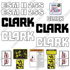 Aftermarket Esmii-25s Fits Clark Decal Kit Forklift - 7 Year Outdoor 3m Vinyl