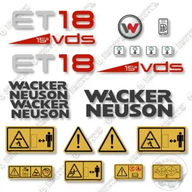 Aftermarket Et18 Fits Wacker Neuson Decal Kit Mini Excavator - 7 Year Outdoor 3m Vinyl