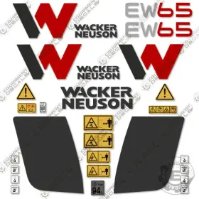 Aftermarket Ew65 Fits Wacker Neuson Decal Kit Wheeled Excavator - 7 Year 3m Vinyl