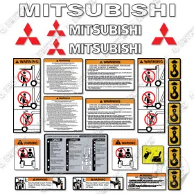 Aftermarket Fd30n Fits Mitsubishi Forklift Decal Kit - 7 Year Outdoor 3m Vinyl