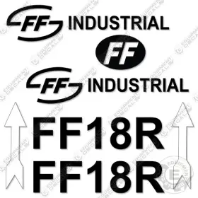 Aftermarket Ff18r Ff Industrial Decal Kit Mini Excavator - 7 Year Outdoor 3m Vinyl