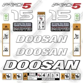 Aftermarket G15s-5 Fits Doosan Decal Kit Forklift- 7 Year Outdoor 3m Vinyl
