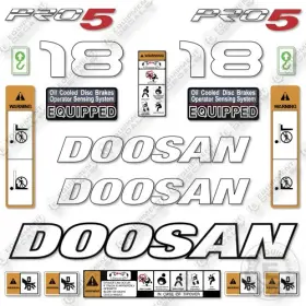 Aftermarket G18e-5 Fits Doosan Decal Kit Forklift- 7 Year Outdoor 3m Vinyl