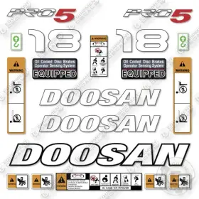 Aftermarket G18s-5 Fits Doosan Decal Kit Forklift- 7 Year Outdoor 3m Vinyl