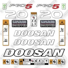 Aftermarket G20e-5 Fits Doosan Decal Kit Forklift- 7 Year Outdoor 3m Vinyl