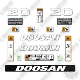 Aftermarket G20p-7 Fits Doosan Decal Kit Forklift- 7 Year Outdoor 3m Vinyl