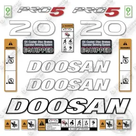 Aftermarket G20s-5 Fits Doosan Decal Kit Forklift- 7 Year Outdoor 3m Vinyl