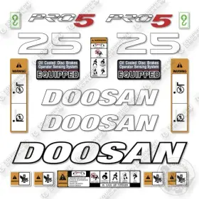 Aftermarket G25e-5 Doosan Decal Kit Forklift- - Not Genuine Oem