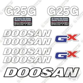 Aftermarket G25g Fits Doosan Gx Decal Kit Forklift - 7 Year Outdoor 3m Vinyl