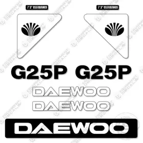Aftermarket G25p Fits Daewoo Decal Kit Forklift Equipment Decals - 7 Year Vinyl