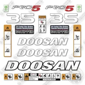 Aftermarket G33p-5 Doosan G35c-5 Decal Kit Forklift- - Not Genuine Oem