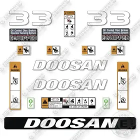 Aftermarket G33p-7 Fits Doosan Decal Kit Forklift- 7 Year Outdoor 3m Vinyl