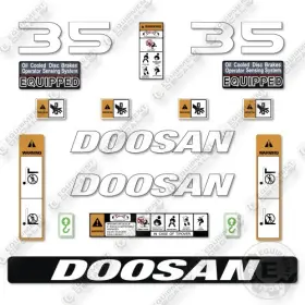 Aftermarket G35c-7 Fits Doosan Decal Kit Forklift- 7 Year Outdoor 3m Vinyl