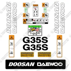 Aftermarket G35s-2 Fits Doosan Daewoo Decal Kit Forklift - 7 Year Outdoor 3m Vinyl