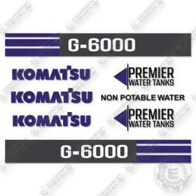 Aftermarket G6000 Fits Komatsu Decal Kit Water Tank- 7 Year Outdoor 3m Vinyl