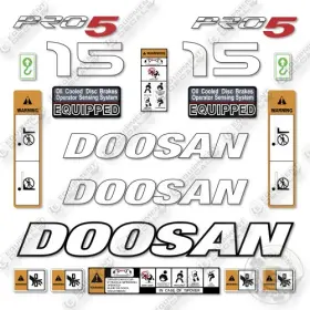 Aftermarket Gc15e-5 Fits Doosan Decal Kit Forklift- 7 Year Outdoor 3m Vinyl