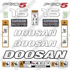 Aftermarket Gc15s-5 Fits Doosan Decal Kit Forklift- 7 Year Outdoor 3m Vinyl