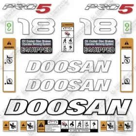 Aftermarket Gc18e-5 Fits Doosan Decal Kit Forklift- 7 Year Outdoor 3m Vinyl