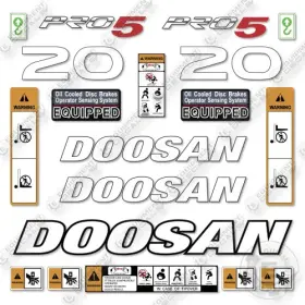 Aftermarket Gc20e-5 Fits Doosan Decal Kit Forklift- 7 Year Outdoor 3m Vinyl